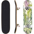 thumbnail image 5 of Skateboards for Beginners Tropical jungle plants exotic green pink leaves yellow Beach seamless 31"x8" Maple Double Kick Concave Boards Complete Skateboards Outdoor for Adults family friends Gifts, 5 of 5