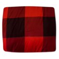thumbnail image 3 of 7 Piece Comforter Set Bag Solid Color All Season Soft Down Alternative Blanket & Luxurious Microfiber Bed Sheets, Full, Buffalo Plaid Burgundy/Black, 3 of 6