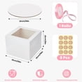 thumbnail image 2 of Juego de 5 Cajas para Pasteles con Ventana, Tapa y Base, Cajas de Cartón para Repostería con Cinta y Pegatinas Decorativas para Bodas, Cumpleaños Fiestas y Regalos, 2 of 4