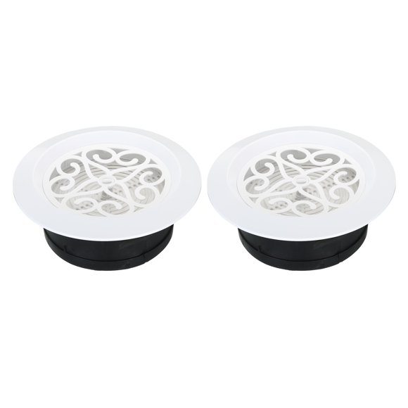 Uxcell Ventilación Redonda de 6 Pulgadas 2pcs Difusor Ajustable de Techo Cubierta de Rejilla ABS con Pantalla Blanca