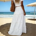 thumbnail image 7 of JGGSPWM Maxi Skirts for Women Summer Boho Flowy Tiered Ruffle Skirt with Pockets Elastic High Waisted A Line Long Skirts White XXL, 7 of 7