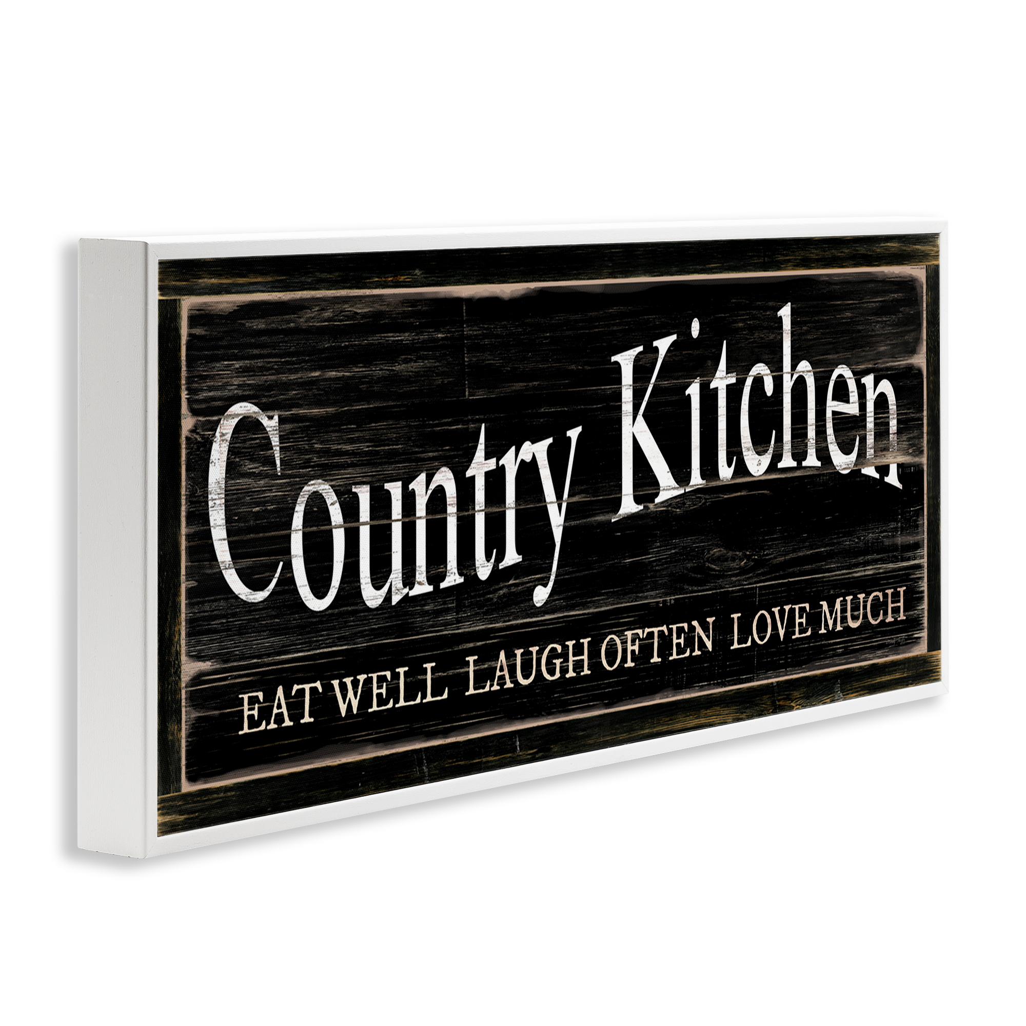 Stupell Industries Rustic Country Kitchen Typography Painting White Framed Art Print Wall Art, 30 x 13
