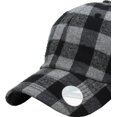 thumbnail image 3 of Dark Gray-Black Buffalo Plaid Classic Baseball Cap Dad Hat, 3 of 6