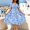 Light Blue, variant on Uscallm Women Plus Size V Neck Short Sleeve High Low Floral Boho Beach A-Line Midi Dresses Lightweight Summer Casual Swing Dresses for Vacation, Light Blue 2XL