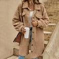 thumbnail image 2 of Womens Plush Toggle Coat Long Length Outermost Layer for Winter Soft Touch Drape Fit and Oversized Comfort Easy Care, 2 of 6