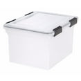thumbnail image 1 of IRIS USA Clear 32 Quart Letter Legal Size Weather Tight Storage Container, 1 of 7