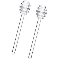 BZUEPRS 2Pcs 6" Glass Honey Dipper Sticks Stirring Sticks Server Spoon Dipper Stirrer Wand for Honey Pot , Clear