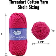 6 Pack Threadart 100% Pure Cotton Crochet Yarn | 50 gram Skeins | Worsted Medium #4 Yarn | 85 yds per Skein | 30 Colors Available | Off White #3503
