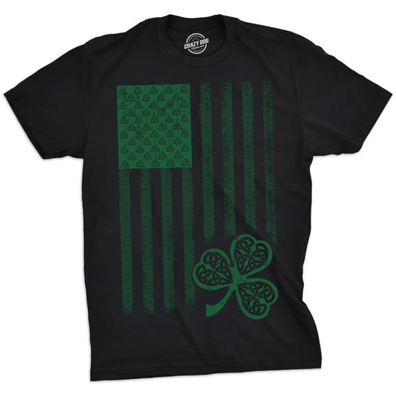 Mens Celtic USA Flag T Shirt Clover Graphic Cool Saint Patricks Day Tee for Guys Graphic Tees