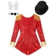 thumbnail image 5 of Traje de maestro de ceremonias de circo con lentejuelas para mujer, vestido de leotardo con flecos en los hombros y manga larga, disfraz de Halloween, frac, 5 of 5