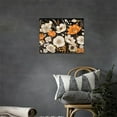 thumbnail image 3 of Bathroom Floral Wall Art Decor White Orange Flower Pictures Wall Black Painting Canvas Prints Modern Artwork Framed Decoration for Home Bedroom Living Room 16"x12", 3 of 6