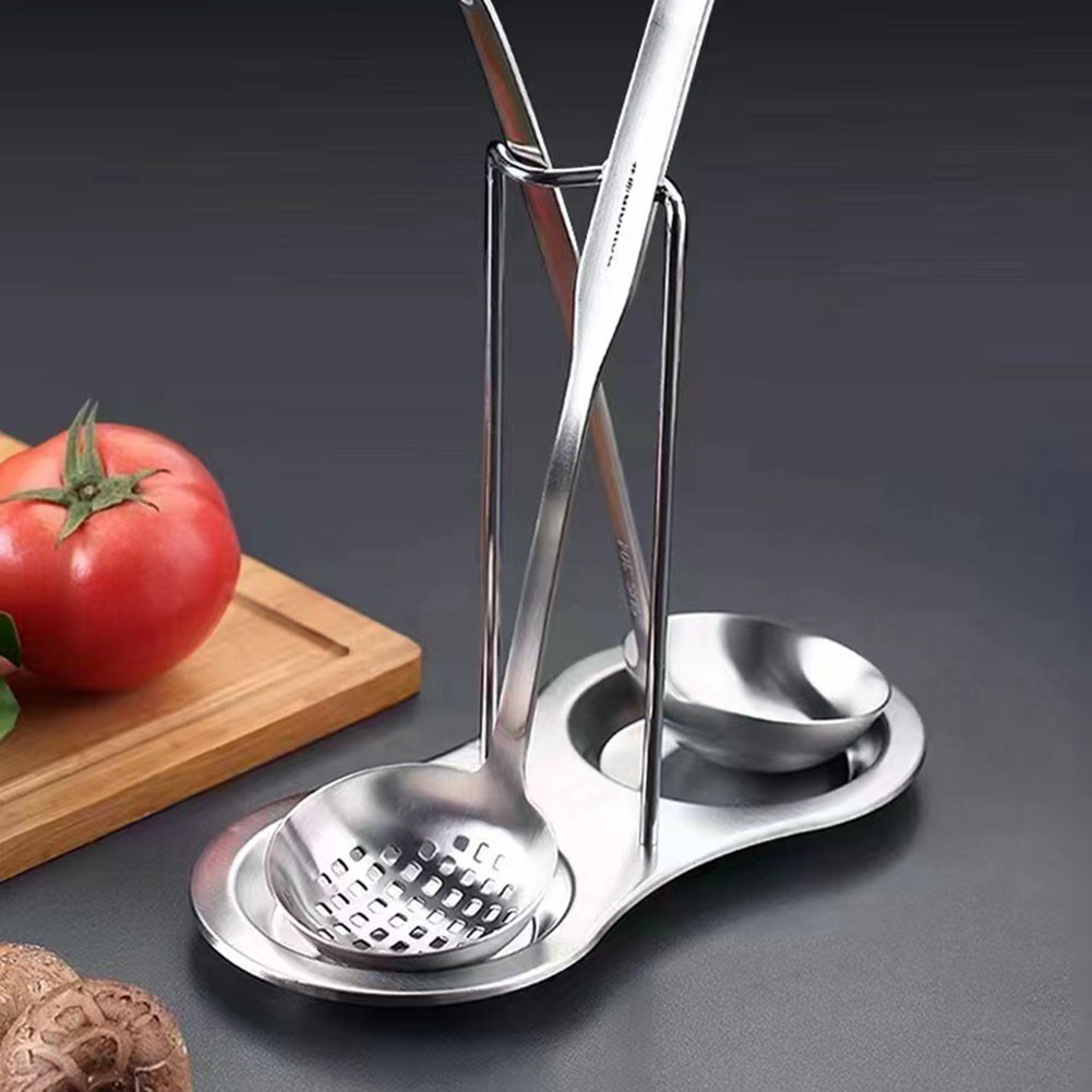 GLFSIL Stainless Steel Spoon Rest Lid Holder Vertical Stand Storage