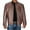 Brown, variant on Fesfesfes Leather Jacket for Men's Casual Stand Collar Solid Jacket Zipper Pocket Leather Coat