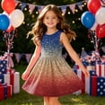 thumbnail image 6 of CCRFTGI 4th of July Dresses for Kids Girls Size 10-12 Cute American Flag Sequins Print A-Line Dress Party Patriotic Sleeveless Girls Clothes Red White and Blue Summer Dresses Beige 7-8 Years, 6 of 8
