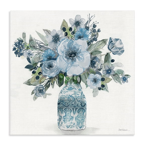 Stupell Industries Farmhouse Pastel Blue Botanical Bouquet Canvas Art, 17 x 17, by Carol Robinson