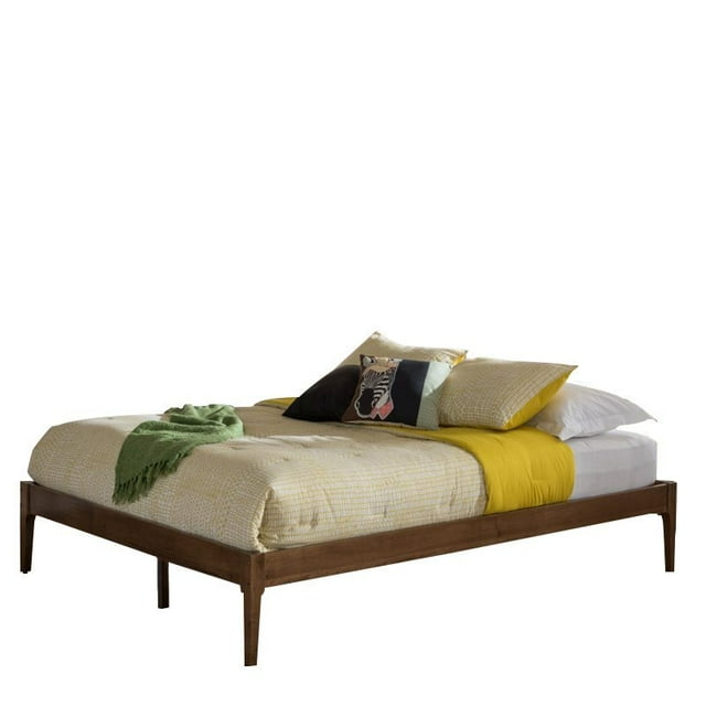 Hawthorne Collections Farmhouse Wood King Platform Bed in Walnut