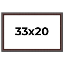 33x20 Frame Brown Round Mahogany Solid Wood Picture Frame | 1.625 Inch Moulding Width | with UV
