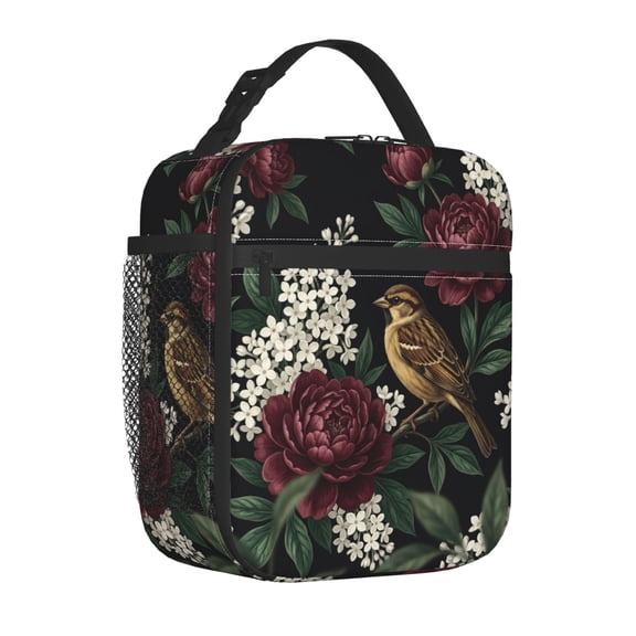 Bird Insulated Lunch Bag Lightweight Playful Cooler Box Reusable Meal Organizer Office Commute Portable Handheld Travel Bag