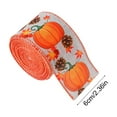 thumbnail image 3 of Neoyler Decorative Ribbon for Thanksgiving with Christmas Decorations Fabric Plaid Edge Soft Texture Suit for Holiday Crafts Home Embellishments 2.4in Orange, 3 of 5