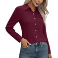 thumbnail image 5 of Dxzfnsa Womens Dress Shirts Long Sleeve Button Down Shirt Wrinkle-Free Plus Size T-Shirts Business Casual Blouse Office Work Tops S-5XL, 5 of 9