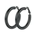 thumbnail image 1 of PROSTEEL Pendiente de aro para mujer Pendientes negros para niñas lindas Pendientes de fiesta de acero inoxidable Regalo de Navidad para hija, 40 mm, 1 of 9