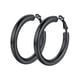 thumbnail image 1 of PROSTEEL Pendiente de aro para mujer Pendientes negros para niñas lindas Pendientes de fiesta de acero inoxidable Regalo de Navidad para hija, 40 mm, 1 of 9