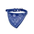 thumbnail image 2 of Blue small dog & Cat Bandana Collars with Removable Bow Tie for Cats Puppy Kittens Small Dogs Collars Adjustable Bandana 20CM-20CM, 2 of 2