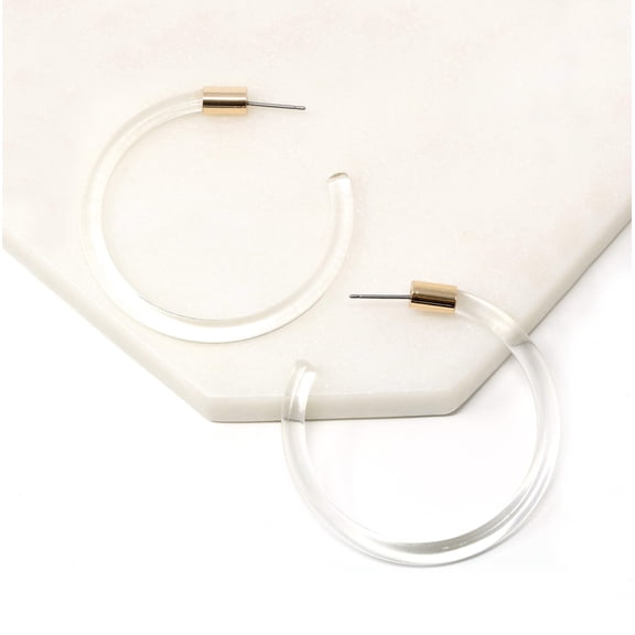 Modern Lucite Clear Hoops