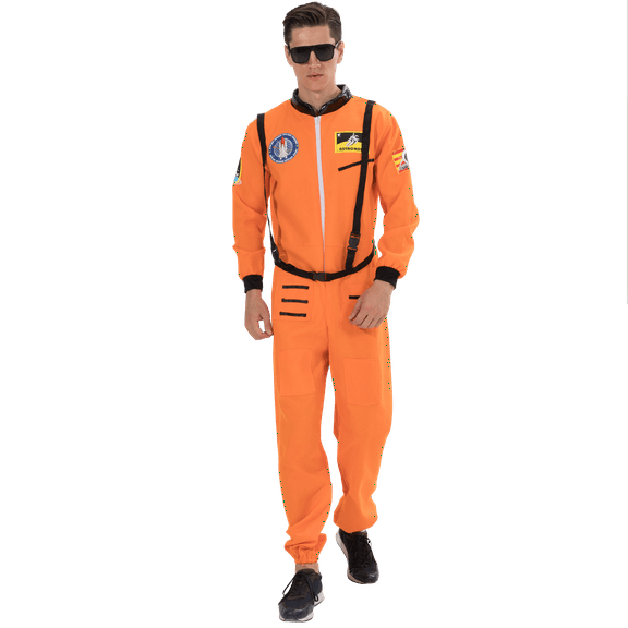 Underwraps Astronaut Orange NASA Adult Plus Teen Mens Halloween Costume,XL