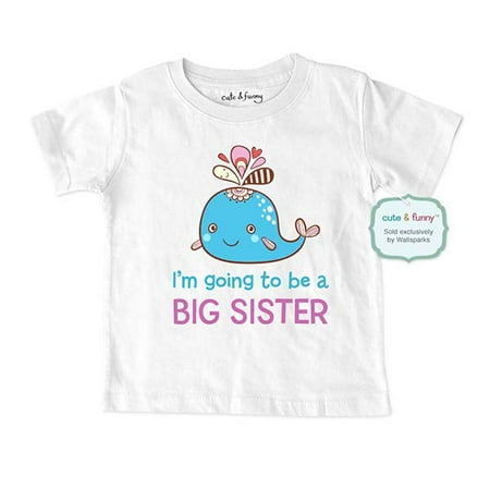 

I m going to be a Big Sister (whale3) - wallsparks cute & funny Brand - Soft Infant & Toddler Shirt - Surprise Baby birth pregnancy announcement