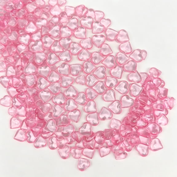 Plastic Hearts 500 Pcs Pink Vase Filler for Valentine's Day Decorations