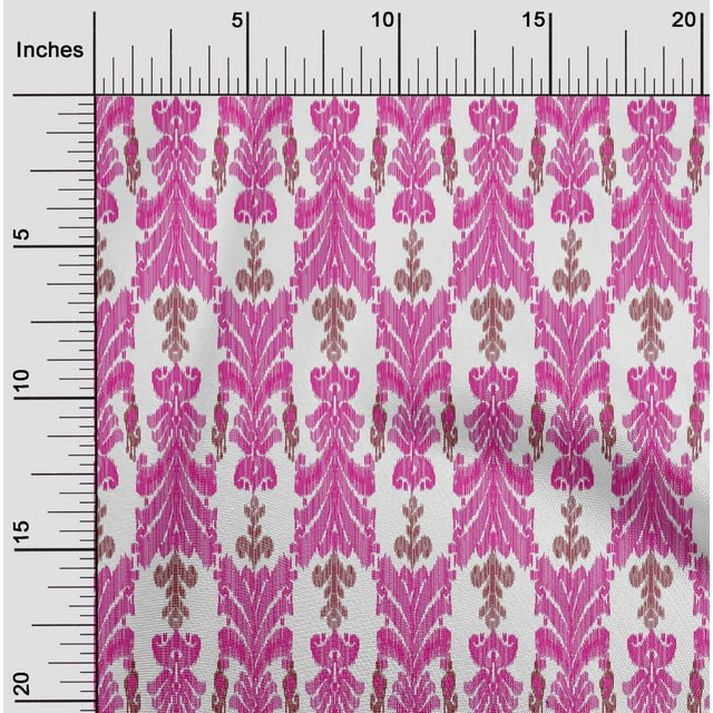 oneOone Cotton Cambric Fabric Swirl & Paisley Ikat Printed Craft Fabric BTY 56 Inch Wide