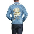 thumbnail image 3 of Victorious Men's Savage Tiger Patch Denim Trucker Jean Jacket DK133 - Indigo - X-Large, 3 of 6