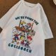 thumbnail image 4 of Camisetas de manga corta de Snoopy, camiseta estampada de algodón de Charlie Brown con dibujos animados Kawaii, camiseta informal holgada de verano para parejas, regalo, 4 of 5