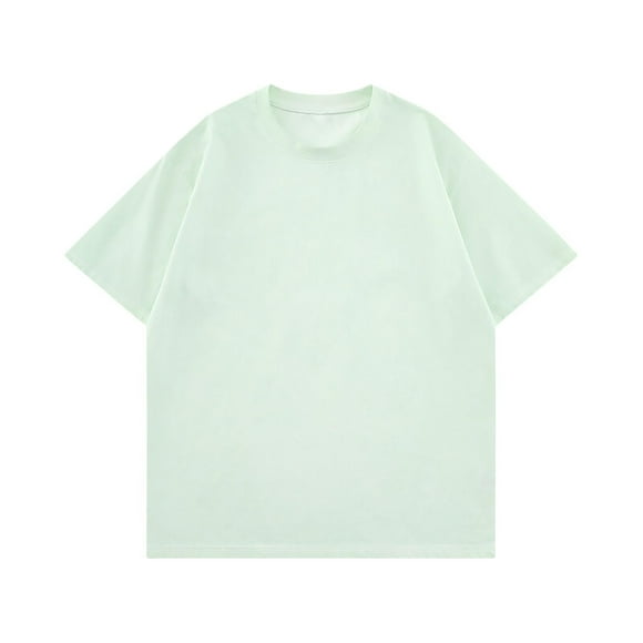 pstuiky camisetas para hombre, Camisas casuales vintage de color liso con cuello redondo y manga corta para hombre camisas casuales para hombre xxl