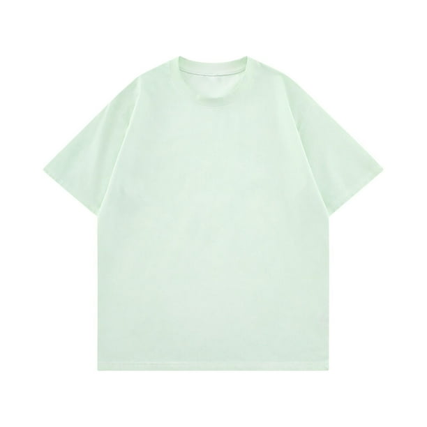 pstuiky camisetas de hombre, Camisas casuales vintage de color liso con cuello redondo y manga corta para hombre camisas casuales para hombre m