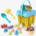 thumbnail image 4 of Fairnull 1 Set Kid Beach Toy Food Grade Smooth Edge Exquisite Shape Bright Color Wide Application Relieve Stress Realistic Sand Beach Toy Castle Mold with Shovel Set for Kid, 4 of 7