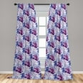 thumbnail image 4 of Ambesonne Ethnic Curtains, Flower Like Watercolor Plot, Pair of 28"x84", Dark Purple Cobalt Blue, 4 of 5