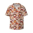 thumbnail image 2 of Lsque Maneki-Neko Cats print Men's Cuban Collar Short Sleeve Shirt Summer Beachwear Casual Button Down Fashionable Vacation Leisure Shirt-3X-Large, 2 of 7