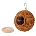 thumbnail image 2 of Nido colgante de ratán sintético para pájaros, hamaca, cabaña de regalo, casa de loro tejida a mano con cojín para arrendajos azules, pájaros pequeños Caqui de un solo agujero, 2 of 8