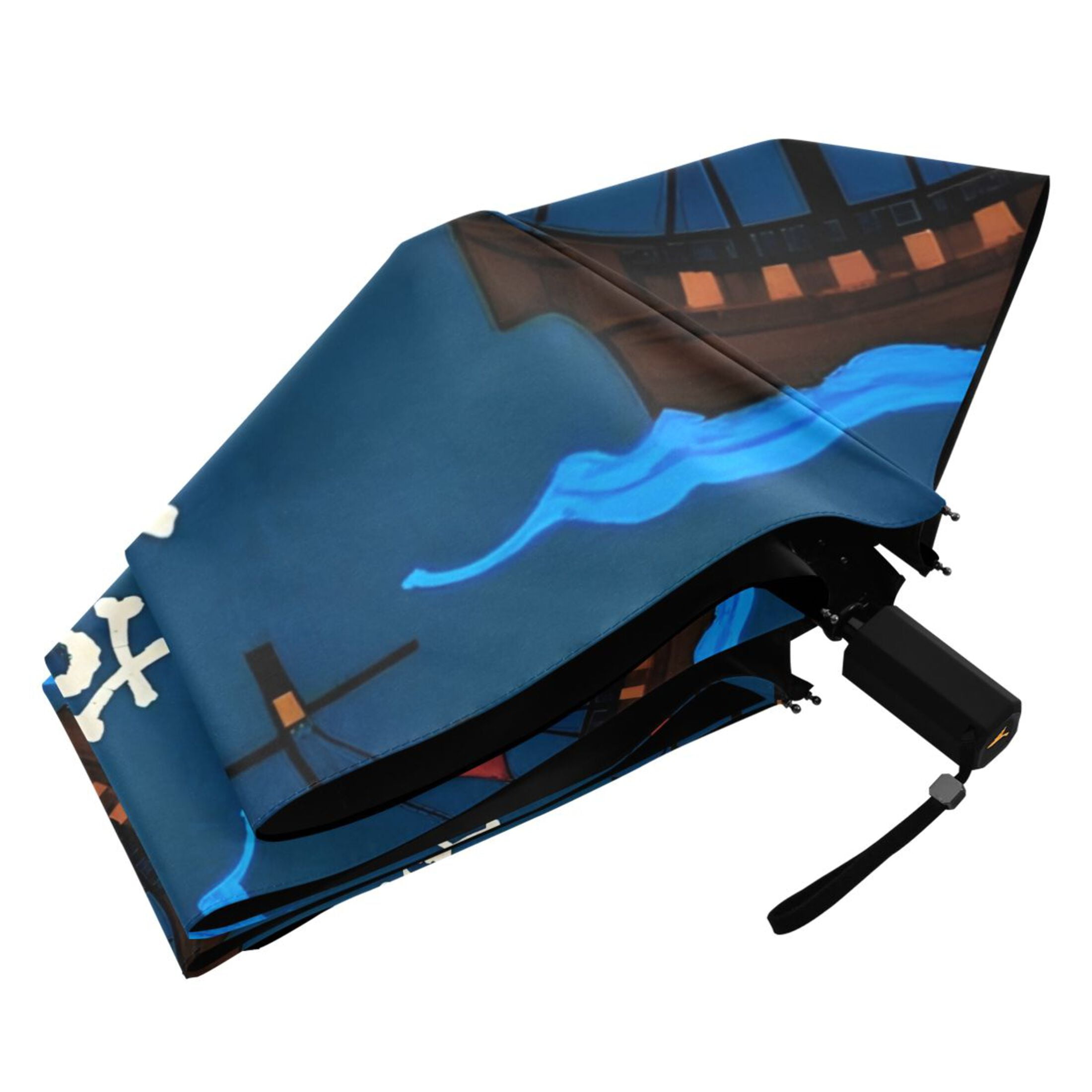 ALAZA Skulls UPF 50+ Compact Folding Umbrella for Rain Travel Umbrella Packable