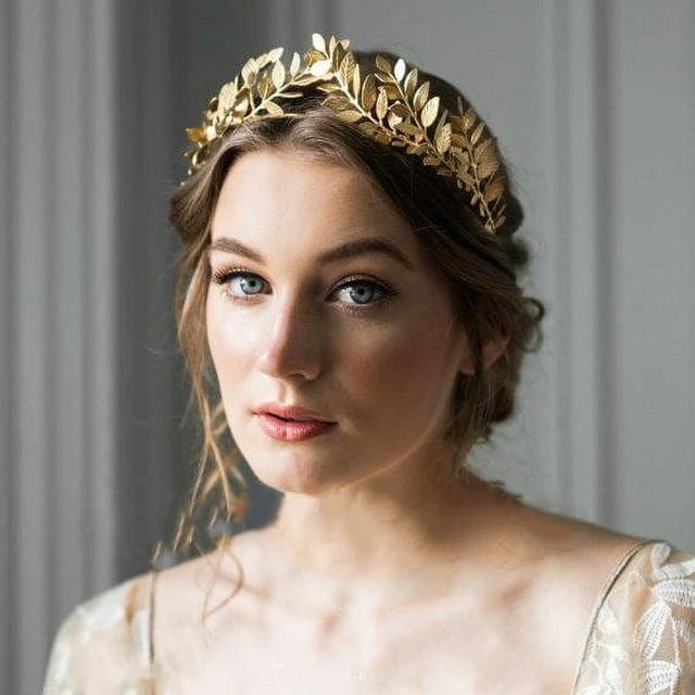 Diadema nupcial, diadema, corona de hojas, tiara de boda, dama de honor, fiesta de graduación, accesorios para el cabello para mujeres y niñas