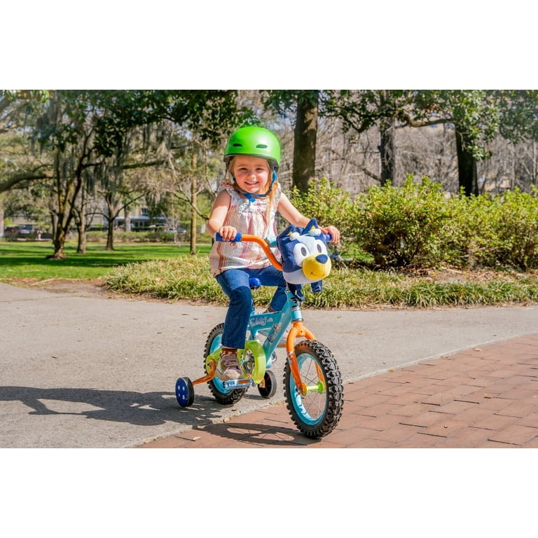 Bluey 12-Inch Kids BMX Bike with Training Wheels, Plush Bag