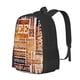 thumbnail image 1 of Fotbe Hand Drawn Vintage Coffee Mochila para Hombre y Mujer - Tela Oxford 600D Resistente - Mochila Impermeable de Gran Capacidad para Escuela, Viajes y Senderismo, 1 of 6