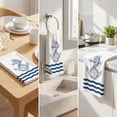 thumbnail image 4 of Hometravel Summer Nautical-Style Polyester Hand Towels, Quick Dry Kitchen Hand Towel Set, Anchor Print Decorative Towel for Guest Bath, Powder Room, Lake House, 4 of 7