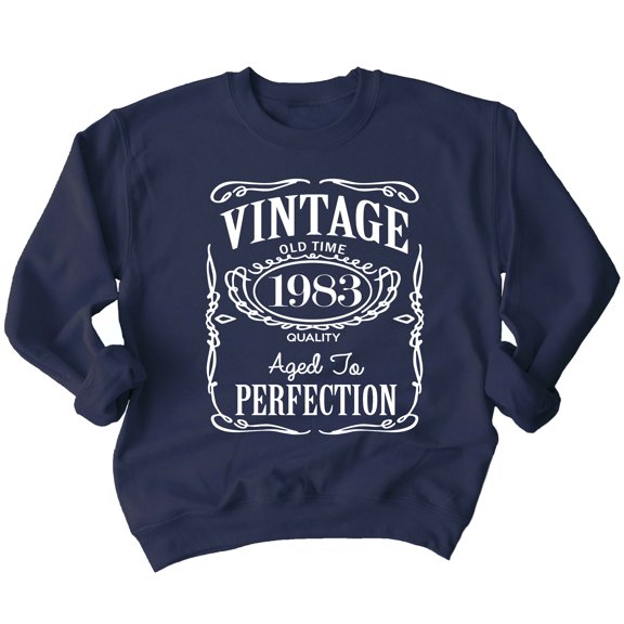 40th Birthday VINTAGE 1983 Crewneck Sweatshirt, XL, Navy