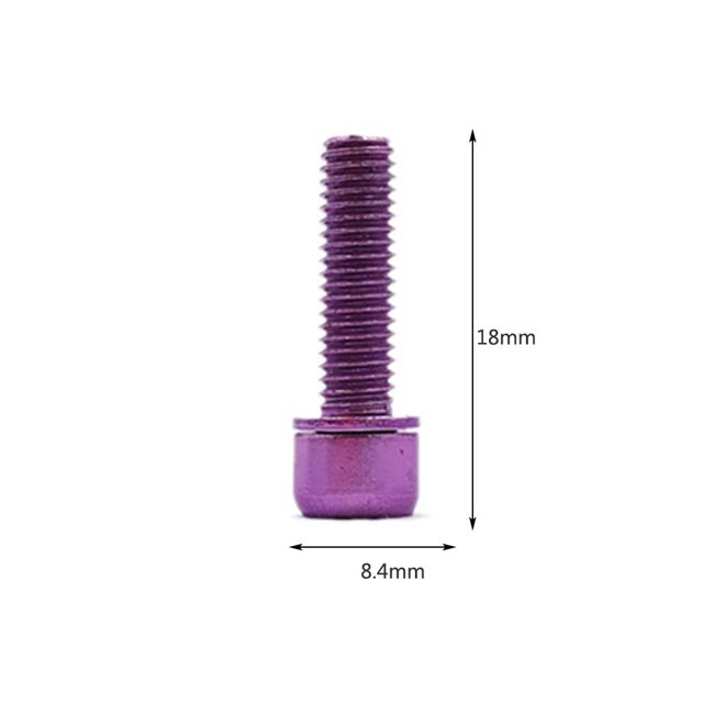 Ciclismo 6 tornillos para vástago de bicicleta M5 x 18 mm cabeza Allen tornillos para vástago MTB con arandela (púrpura) Likrtyny Para estrenar
