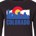 thumbnail image 4 of Inktastic Colorado Flag and Skyline Long Sleeve Youth T-Shirt, 4 of 5