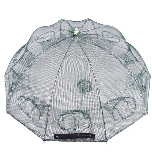 Qionma Automatic Folding Umbrella Type Fishing Net Shrimp Trap Cast Cage  (10Holes) 