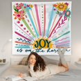 thumbnail image 3 of Boho Abstract Floral Mental Health Tapestry Wall Hanging, Therapy Office Decor, Joy Is on the Horizon Inspirational Wall Blanket Decor for Therapist Counselor Office Classroom, 50x60 Inch, 3 of 6